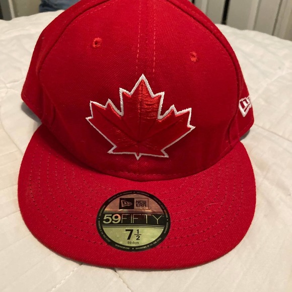 Men's Toronto Blue Jays New Era Scarlet Turn Back the Clock Fitted Hat sz 7 1/2 - Picture 2 of 6
